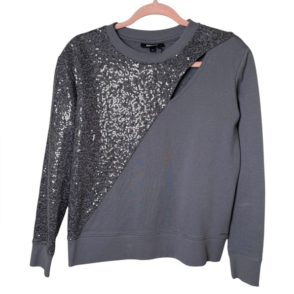 DKNY Gray Sequin Sweatshirt - Picture 1 of 5